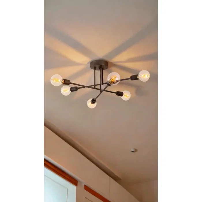 BX3 LIGHT Makurdi - Lampe de Plafond Décorative Moderne pour Intérieur, Installation sur Surface ou Suspendue, Compatible LED, Réf. BX3-OPV-521SHN1132