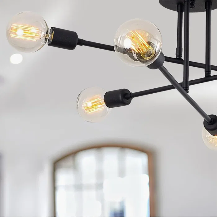 BX3 LIGHT Makurdi - Lampe de Plafond Décorative Moderne pour Intérieur, Installation sur Surface ou Suspendue, Compatible LED, Réf. BX3-OPV-521SHN1132