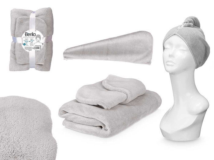 Berilo Ensemble Serviette Capuche Gris Clair 22x11x25 cm Polyester (Set de 6) Berilo Ensemble Serviette Capuche Gris Clair 22x11x25 cm Polyester (Set de 6)
