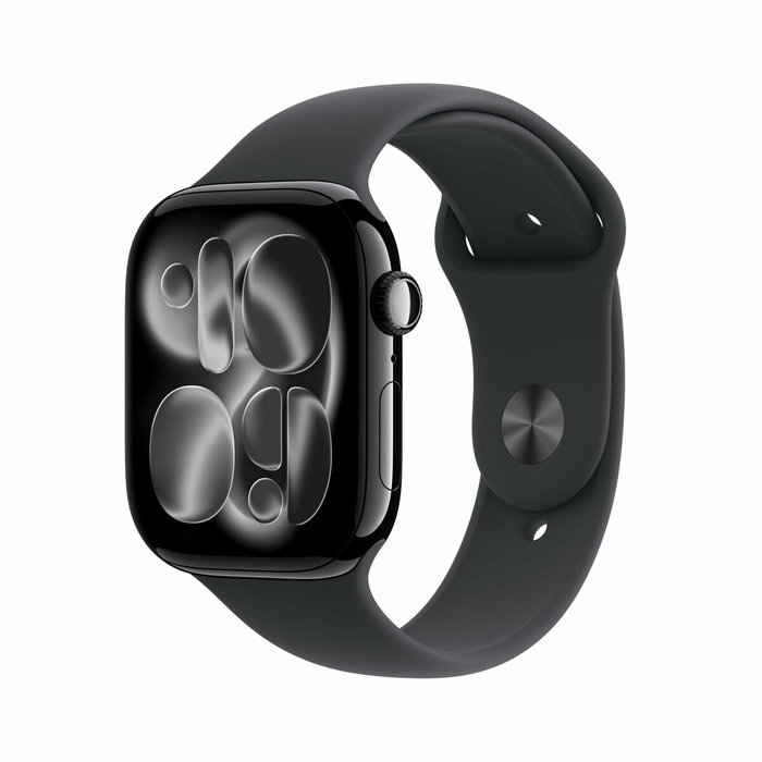 Apple Watch Series 11 GPS + Cellular 46mm Aluminium Jet Black avec Bracelet Sport Band Noir S/M