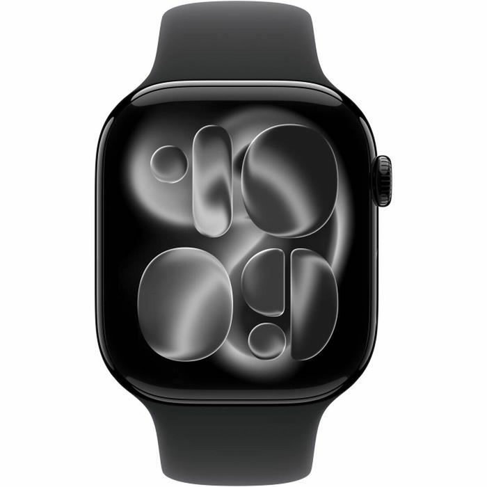 Apple Watch Series 11 GPS + Cellular 46mm Aluminium Jet Black avec Bracelet Sport Band Noir S/M