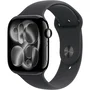 Apple Watch Series 11 GPS + Cellular 46mm - Boîtier Aluminium Jet Black avec Bracelet Sport Band Noir Taille S/M