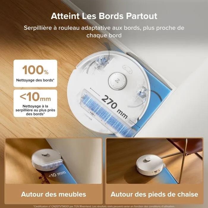 Roborock Qrevo Curv 2 FlowX - Robot aspirateur laveur avec station de lavage - Aspiration 20000 Pa - Nettoyage auto SpiraFlow - Blanc Roborock Qrevo Curv 2 FlowX - Robot aspirateur laveur avec station de lavage - Aspiration 20000 Pa - Nettoyage auto SpiraFlow - Blanc