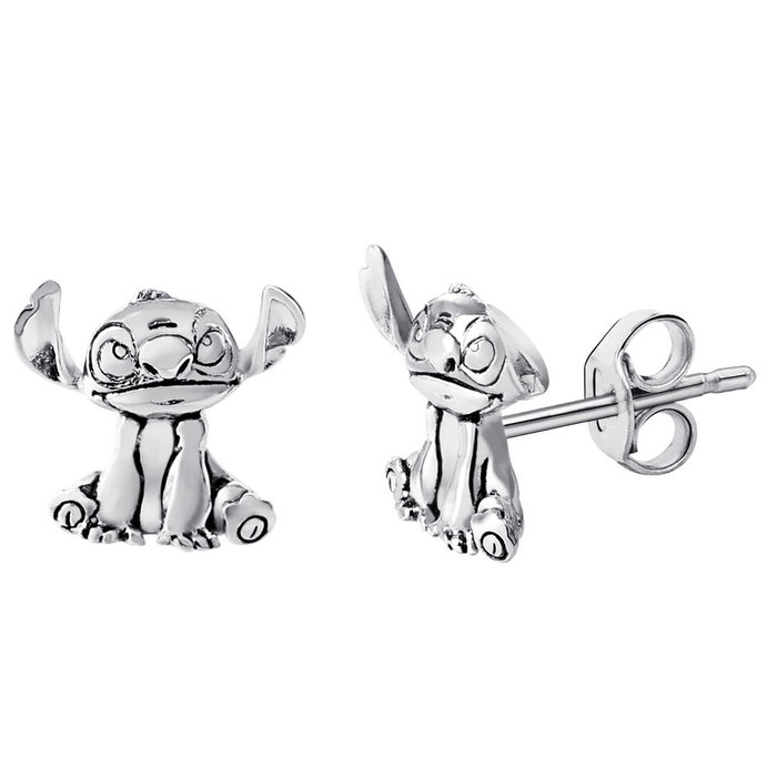 Disney Boucles d'oreilles en argent Stitch (Lilo et Stitch) avec détails en 3D - Paire