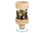 GIFTDECOR Porte-bougie Coupe Cylindrique Haute en Verre et Rotin