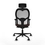 Piqueras y Crespo Chaise de Bureau avec Appui-tête 2D036N2 Blanc Marron