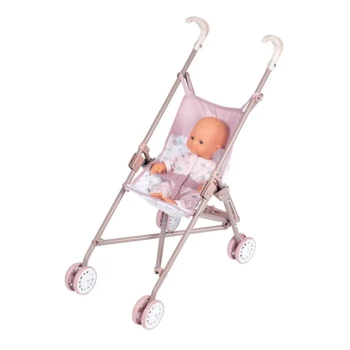 Smoby Poussette canne Baby Nurse pour poupon jusqu'à 42cm, pliable et lavable, dès 2 ans Smoby Poussette canne Baby Nurse pour poupon jusqu'à 42cm, pliable et lavable, dès 2 ans
