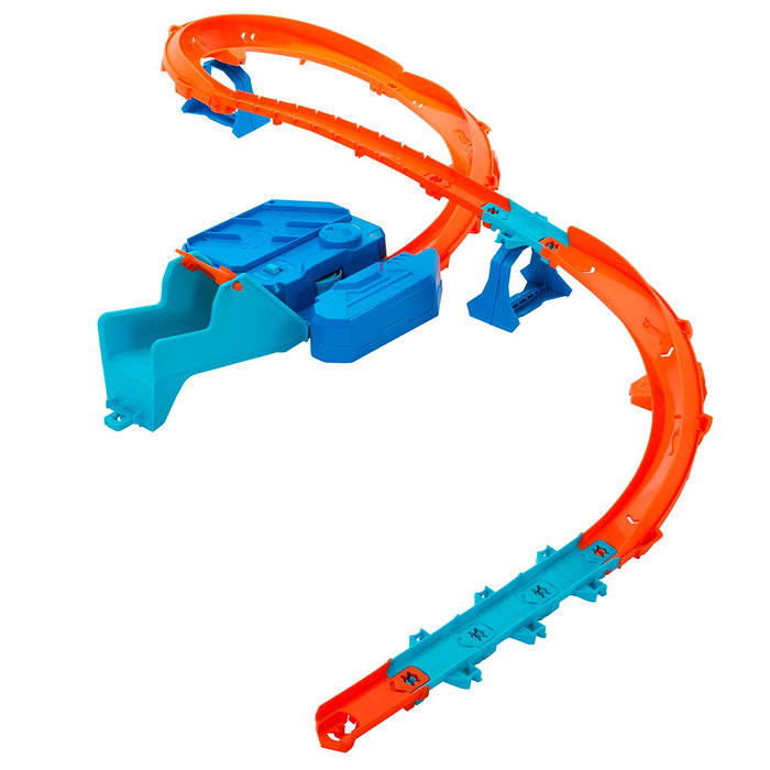 MATTEL HOT WHEELS Circuit Track Creator Motorisé avec Propulseur et Voiture 1:64 - Piste Modulable à Construire (3+ Designs) - Jouet Enfant +6 Ans