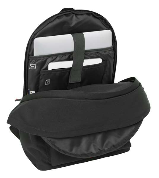 Safta Mochila Basics "Black" - Sac à dos double pour PC portable 15,6 pouces avec port USB de charge - Dimensions: 31x44x18 cm