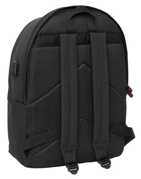 Safta Mochila Basics "Black" - Sac à dos double pour PC portable 15,6 pouces avec port USB de charge - Dimensions: 31x44x18 cm
