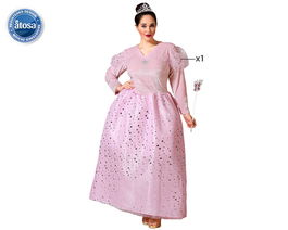 Déguisement Fée Marraine Rose pour Femme Adulte Taille XXL - Robe longue en polyester avec détails argentés