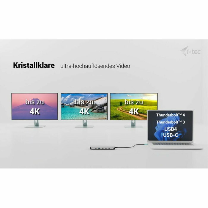 Hub USB i-Tec C31NANOTRIPLEDOCKPD Gris