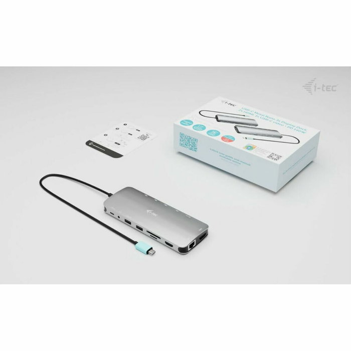 Hub USB i-Tec C31NANOTRIPLEDOCKPD Gris