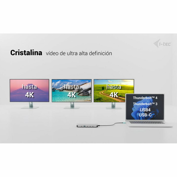 Hub USB i-Tec C31NANOTRIPLEDOCKPD Gris