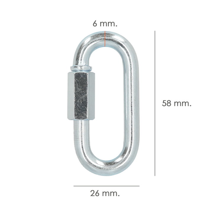 WOLFPACK LINEA PROFESIONAL Maillon rapide chaîne 6,0 mm zingué