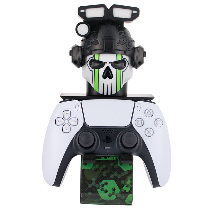Exquisite Gaming Cable Guy Ikon Support de Chargement Illuminé avec Figure Call of Duty 20cm - Compatible PS5/Xbox - 2 Ports USB Rapides - Système REST Rotatif