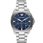 Armani AR11411 avec cadran bleu et bracelet argenté