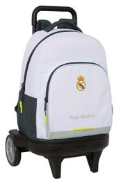 Safta Mochila Grande avec Roues Compact Evolution Extensif Real Madrid Equipement 25/26 33x45x22 cm - Sac à Dos à Roulettes