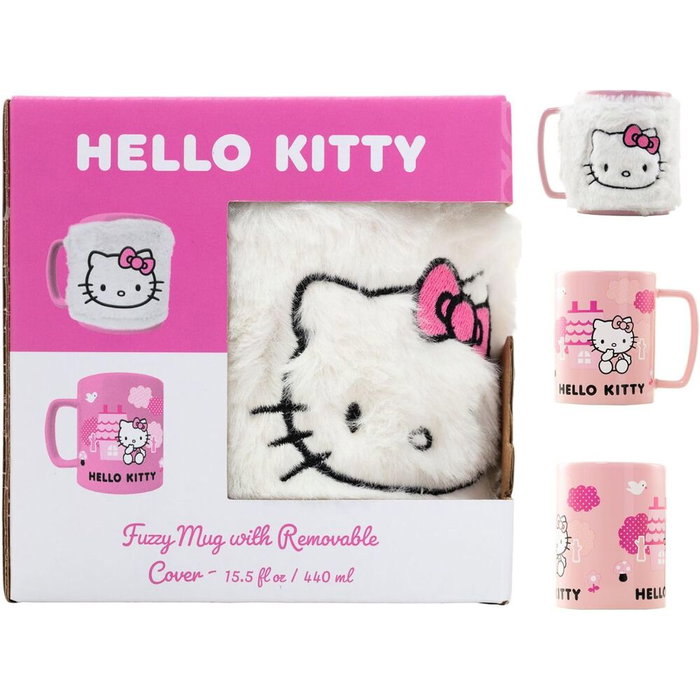 PYRAMID Tasse mug Hello Kitty avec housse peluche - 440 ml - Céramique - Microwavelave et lave-vaisselle PYRAMID Tasse mug Hello Kitty avec housse peluche - 440 ml - Céramique - Microwavelave et lave-vaisselle