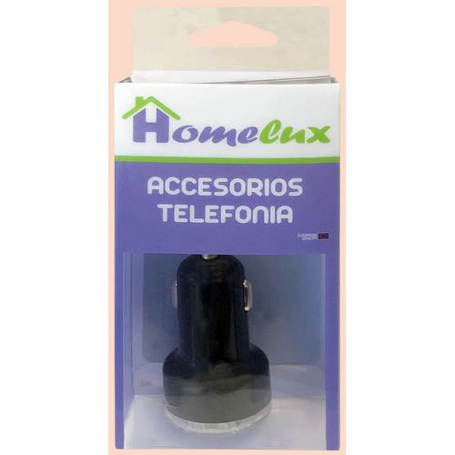 Homelux Chargeur de Voiture 2 Ports USB In 12V/Out 5V-2x1A Homelux Chargeur de Voiture 2 Ports USB In 12V/Out 5V-2x1A