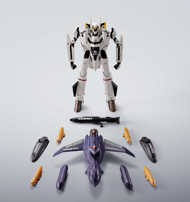 Macross figurine Hi-Metal R Chogokin VF-0S Phoenix (Roy Focker Use) & QF-2200D-B Ghost Set 14 cm