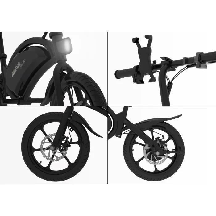 URBANGLIDE 160 BLACK - Draisienne électrique 350W 36V - Pneus 16", autonomie 18 km, Bluetooth, vitesse max 25 km/h, éclairage LED