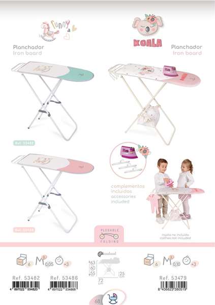 Decuevas Planche à repasser jouet Funny vert pour enfant - 72x63x25 cm