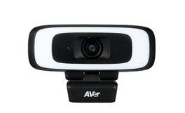 AVer CAM130 Caméra de Conférence 4K avec Champ de Vue de 120°, Zoom 5x, Micro Double Intégré, Éclairage d'Appoint et IA de Cadrage Automatique