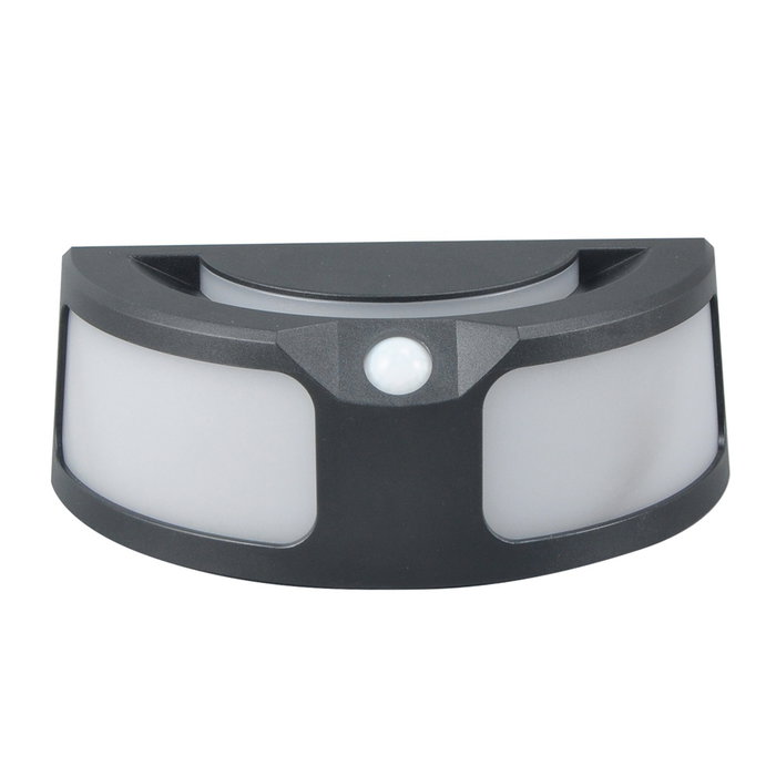 HomePluSS Applique de jardin solaire LED ronde noire avec capteur 5W 6500K