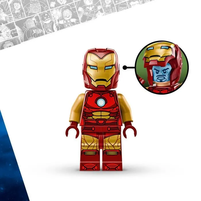 Lego Marvel 76307 Set de Construction - Le Robot d'Iron Man contre Ultron, Jouet avec 2 Minifigurines Super Héros pour Enfants dès 6 Ans, 101 Pièces