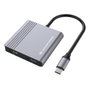 Conceptronic DONN13GR Hub USB-C 4-en-1 avec HDMI, USB-C PD, USB 3.0, 4K 30Hz, Aluminium