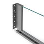 Emuca Tiroir Extérieur Vertex 40kg côtés en verre 178mm de haut, 500mm de profondeur, Acier & Aluminium et Verre, Gris Anthracite