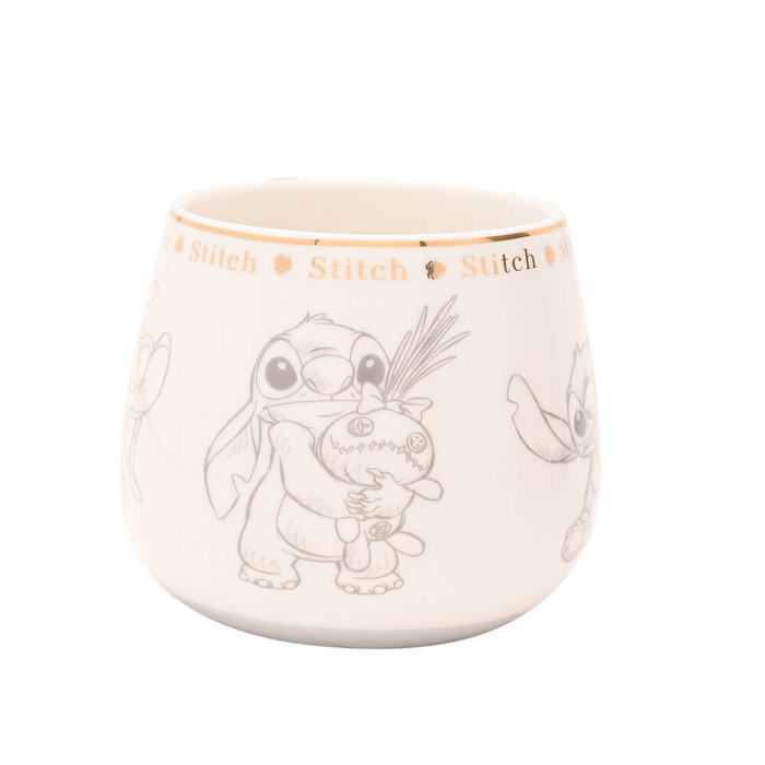 WIDDOP & CO Tasse Stitch Disney en porcelaine chinoise à illustrations esbozées avec détails dorés
