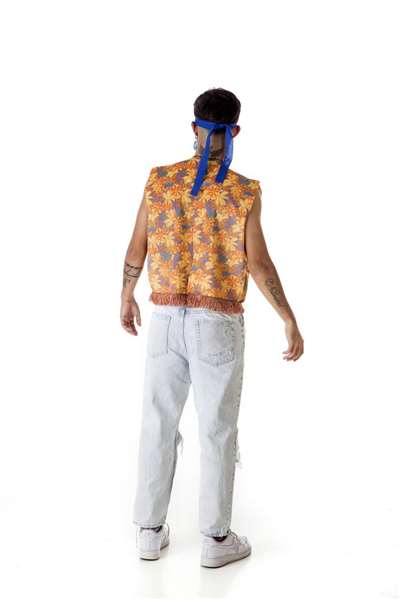 Creaciones Llopis Déguisement Adulte Hippie Gilet Fleurs Taille M