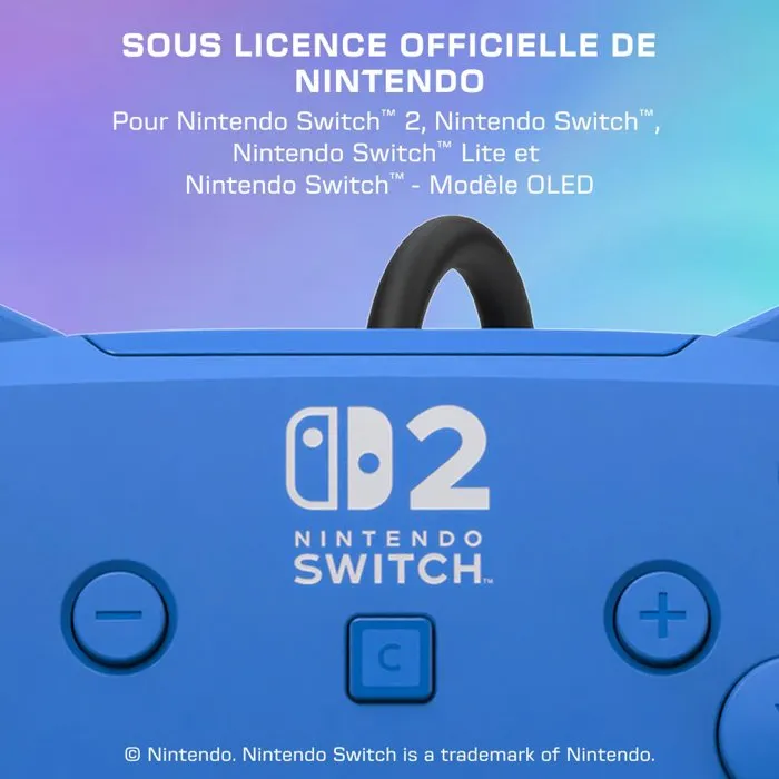 Turtle Beach Manette Gaming Filaire RGB Afterglow Wave pour Nintendo Switch 2 - Bleu Turtle Beach Manette Gaming Filaire RGB Afterglow Wave pour Nintendo Switch 2 - Bleu