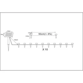 Galix Guirlande Solaire de Jardin à Planter 10 LED Blanches 5 m 0.5W 100 Lumens Autonomie 8h avec Interrupteur