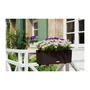 Lechuza Jardinière Balconnière Cottage Balconera 50 x 19 x 19 cm, Plastique Aspect Résine Tressée, Coloris Moka, avec Bac d'Arrosage