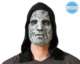 Atosa Masque d'horreur en latex avec capuche noire intégrée