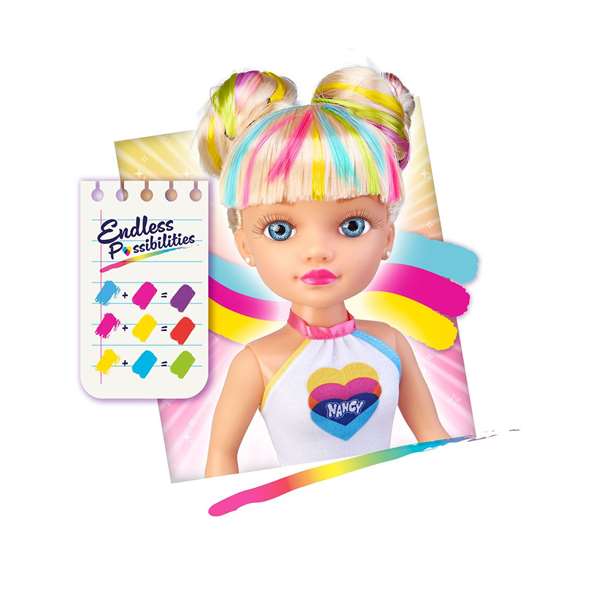 Famosa Poupée Nancy Colour Mix 42 cm avec kit de 3 aquarelles