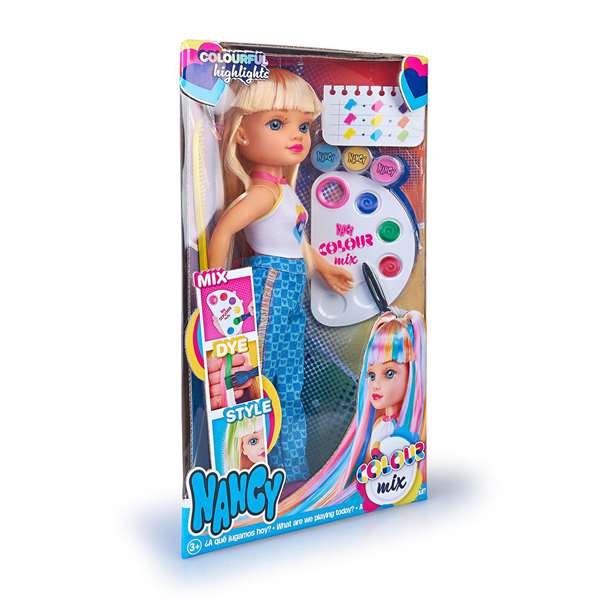 Famosa Poupée Nancy Colour Mix 42 cm avec kit de 3 aquarelles