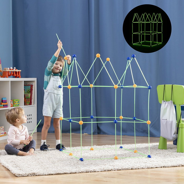 Pack Jeux de mémoire en bois et Kit de Construction de Fort pour Enfants InnovaGoods