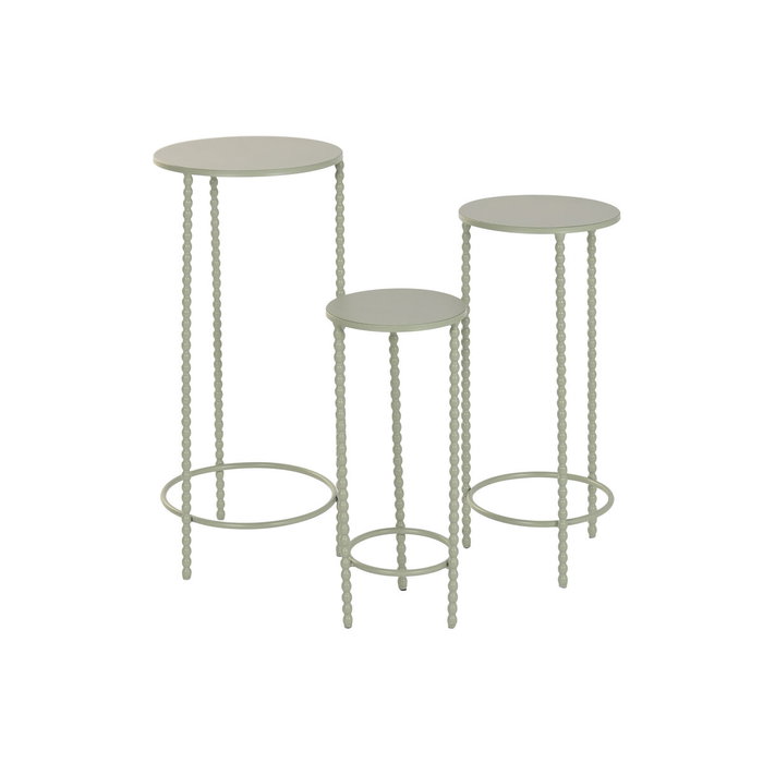 Home ESPRIT Jeu de 3 tables Vert 32 x 32 x 70 cm