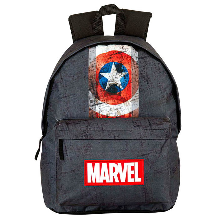 PERONA Sac à dos ordinateur 42 cm adaptable Marvel Captain America - Compartiment principal, bretelles réglables, système caché pour chariot