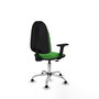 PIQUERAS Y CRESPO Chaise de bureau Algarra, Tissu Vert, Base Chromée, Sans Roulettes
