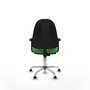 PIQUERAS Y CRESPO Chaise de bureau Algarra, Tissu Vert, Base Chromée, Sans Roulettes