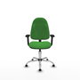 PIQUERAS Y CRESPO Chaise de bureau Algarra, Tissu Vert, Base Chromée, Sans Roulettes