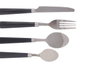Kinvara Set de 4 couverts assortis couleurs neutres acier et plastique, lavables au lave-vaisselle 4x22x4 cm (Set de 12)
