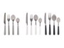 Kinvara Set de 4 couverts assortis couleurs neutres acier et plastique, lavables au lave-vaisselle 4x22x4 cm (Set de 12)