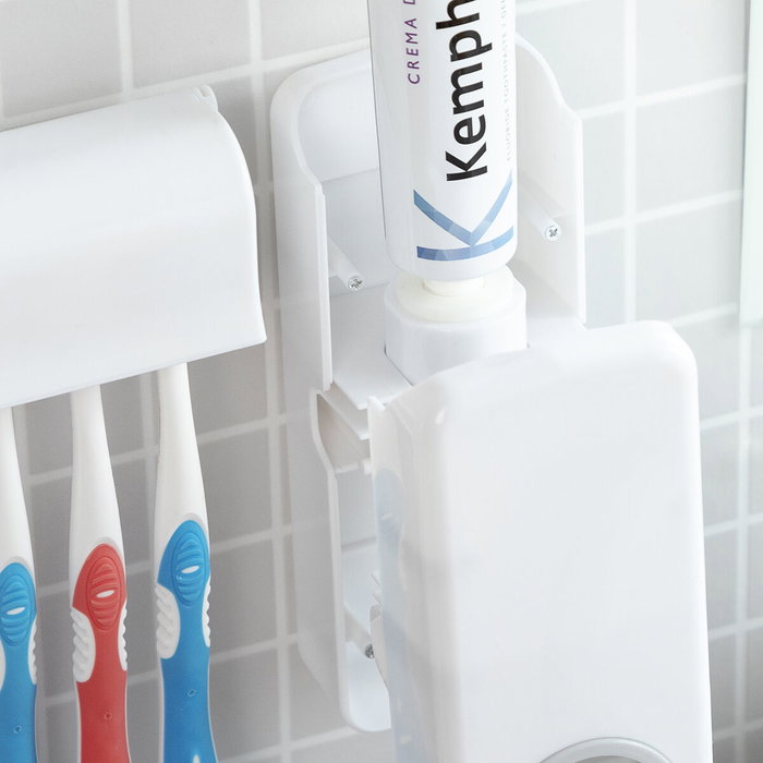 Pack Distributeur de Dentifrice avec Porte Brosse à Dents et Distributeur Automatique Rechargeable de Savon Liquide InnovaGoods