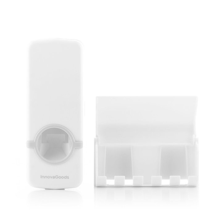 Pack Distributeur de Dentifrice avec Porte Brosse à Dents et Distributeur Automatique Rechargeable de Savon Liquide InnovaGoods